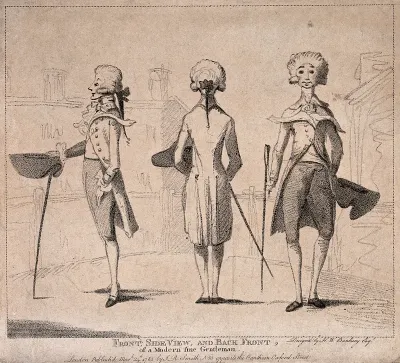 A young man posing in the street with hat and cane: three views