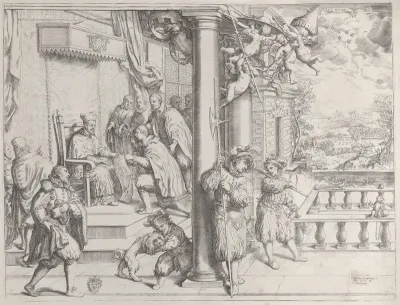 A Young Man Presenting his Thesis to Cardinal Aldobrandini