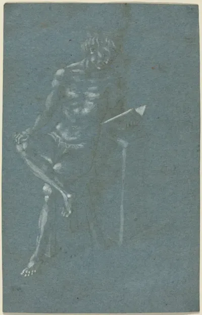 A Young Man Sitting on a Stool Reading a Book (recto); The Fall of Man (a fragment of the lower part) (verso)