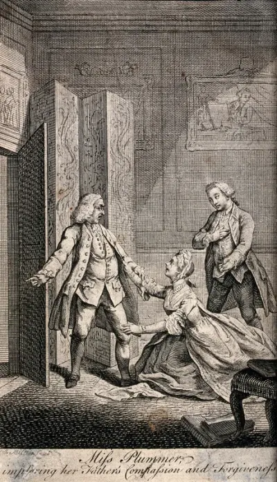 A young woman implores her father to allow her to marry a politician who supported a different candidate in the Middlesex by-election from the one favoured by the father