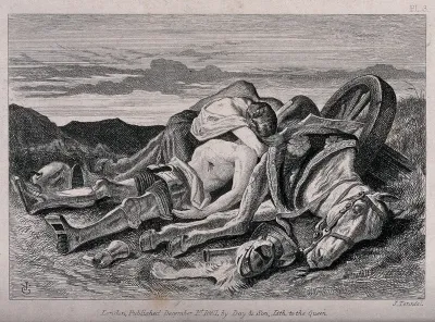 A young woman laments the death of her husband as a knight in battle