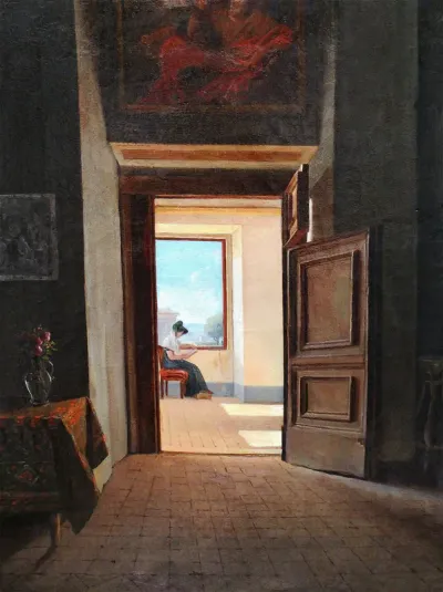 A Young Woman Reading in an Interior