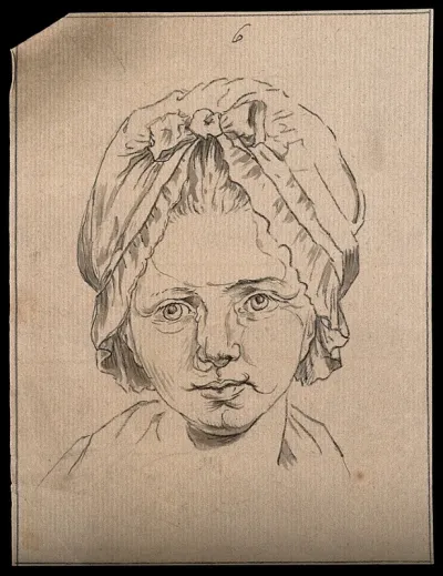 A young woman wearing a bonnet, representing characteristics of youth