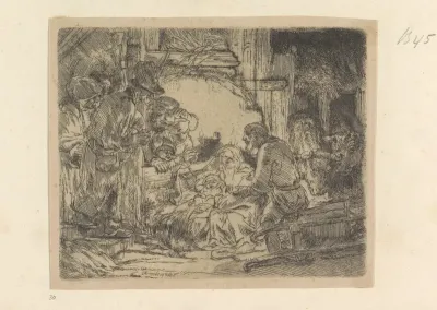 Aanbidding der herders: met de olielamp