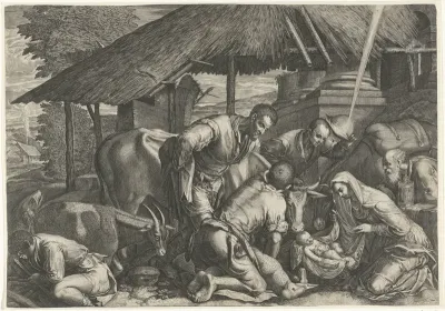 Aanbidding der herders met slapende herdersjongen
