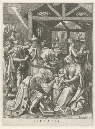 Aanbidding der koningen: familie