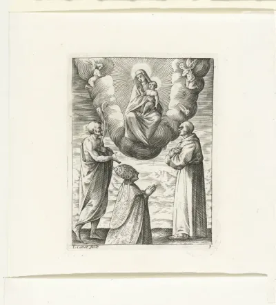 Aanbidding van Maria door een paus, een martelaar en een geestelijke