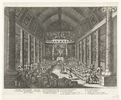 Aanbieden van geschenken aan de keizer van China en de edelen, 1667