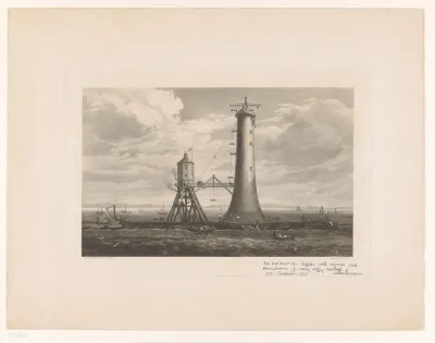 Aanbouw van de Bell Rock-vuurtoren