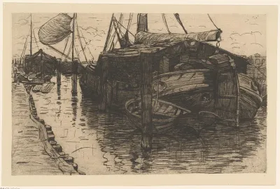 Aangemeerde boten in een haven