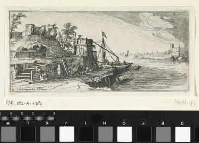 Aangemeerde schuit in een haven