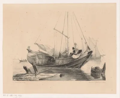 Aangemeerde zeilboot