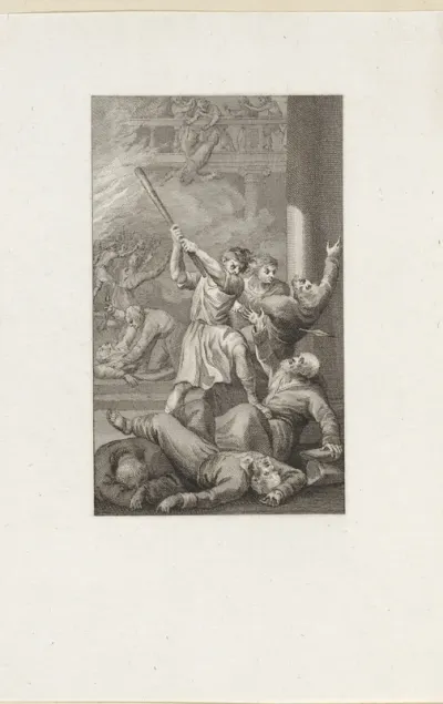 Aanhangers van Damasus bestormen een kerk