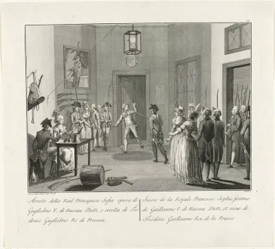 Aanhouding van prinses Wilhelmina bij Goejanverwellesluis, 1787