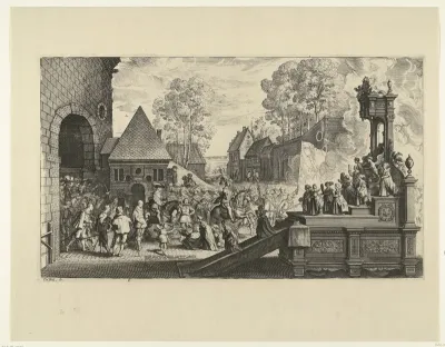 Aankomst binnen de stad; intocht van Ferdinand te Antwerpen in 1635 (nr. 5)