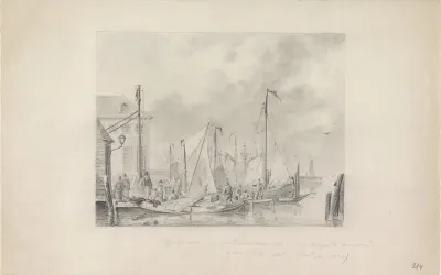 Aankomst in Amsterdam van vluchtelingen voor de watersnood, 1825