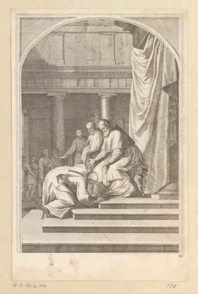 Aankomst van de Heilige Bruno in Rome bij Urbanus II