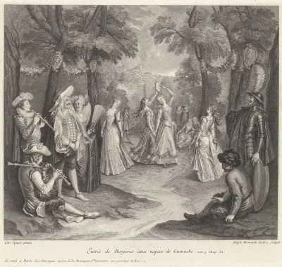 Aankomst van de herbergdochters op de bruiloft van Gamache