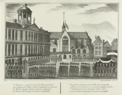 Aankomst van de lijkstoet van Jan van Speyk op de Dam, 1832