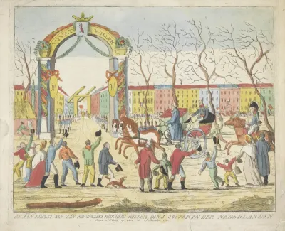 Aankomst van de prins van Oranje te Den Haag, 1813