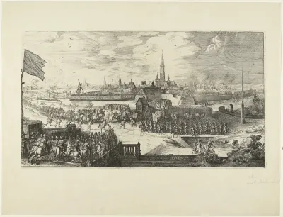 Aankomst van de stoet bij de stadspoort van Antwerpen; intocht van Ferdinand te Antwerpen in 1635 (variant van nr. 3)