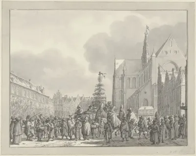 Aankomst van Fransen op de Grote Markt te Haarlem, 1795