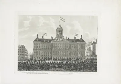 Aankomst van Lodewijk Napoleon bij het Koninklijk Paleis te Amsterdam, 1808