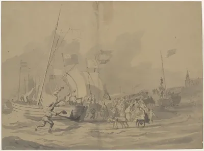 Aankomst van prins Willem Frederik op het strand van Scheveningen, 30 november 1813