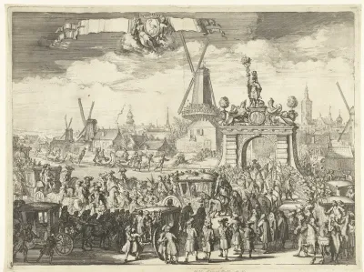 Aankomst van Willem III bij de Westeinderbrug, 1691