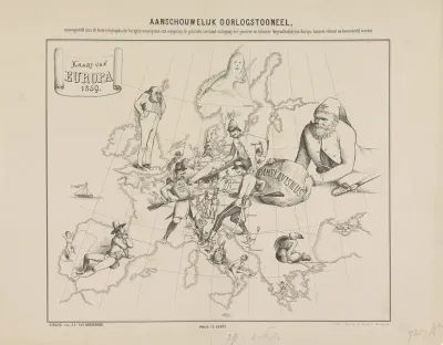 Aanschouwelijk Oorlogstooneel / Kaart van Europa in 1859