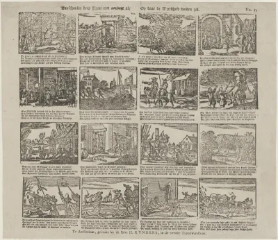 Aanschouwt dees prent met aandagt al / En daar de wreedheid vinden zal