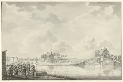 Aanval bij Ouderkerk aan de Amstel op de afgebroken brug, 1787