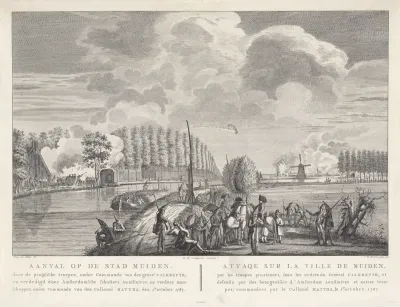 Aanval door de Pruisische troepen op de stad Muiden op 1 oktober 1787