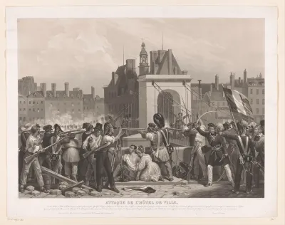 Aanval op het stadhuis tijdens de Julirevolutie
