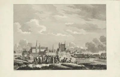 Aanval op Nantes, door de Vendeers, op den 29sten van Wiedemaand 1793