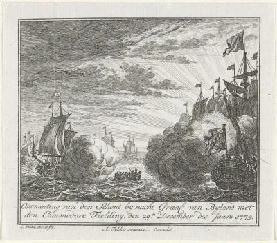 Aanval van commandeur Fielding op het konvooi van graaf van Byland, 1779