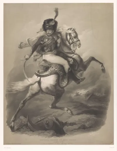 Aanvallende officier te paard