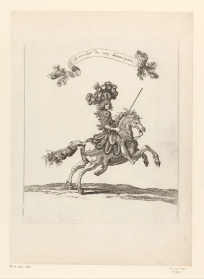 Aanvoerder op een paard verkleed als wildeman