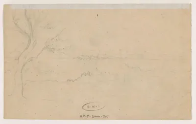 Aanzet voor een landschap met bomen