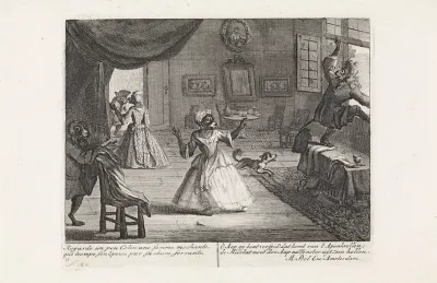 Aap als betrapte minnaar, ca. 1720