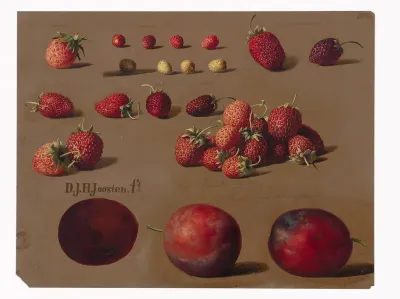 Aardbeien en pruimen