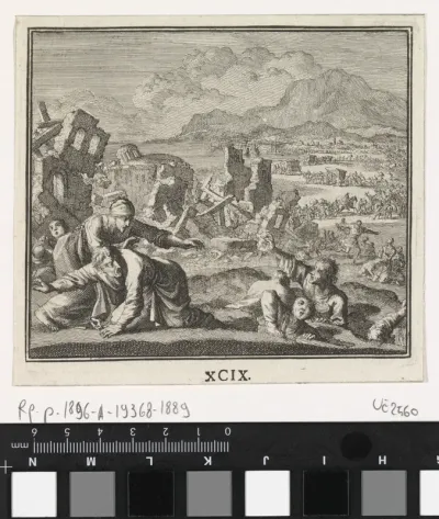 Aardbeving met ingestorte gebouwen