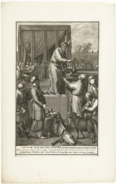 Aäron en zijn vier zonen als priester gewijd