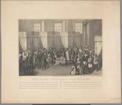 Aartsbisschop Denis Auguste Affre bezoekt gewonden, februari 1848