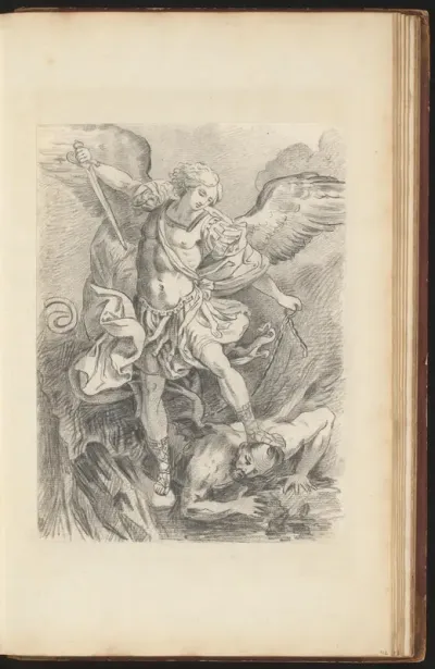 Aartsengel Michaël vertrapt Satan