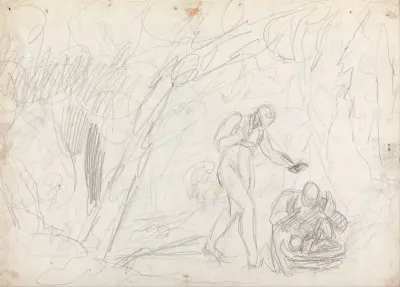 Abandonment and Rescue of Perdita from "The Winter's Tale" (Tampered with but Not Fake)