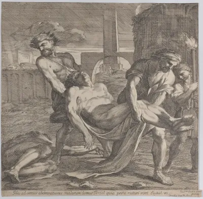 Abdon and Sennen carrying the early Christian martyrs off for burial