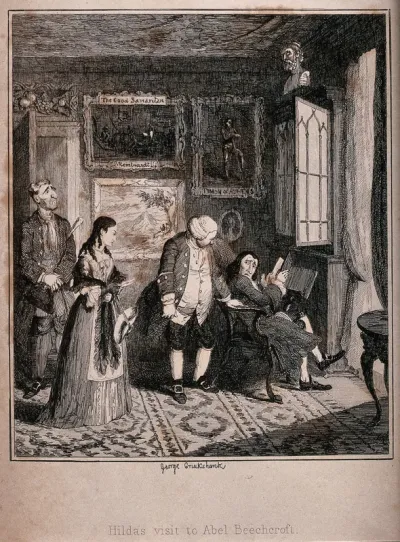 Abel Beechcroft, while reading in the library of his house in Lambeth, is disturbed when Hilda Scarve is led into the room by his butler Jukes