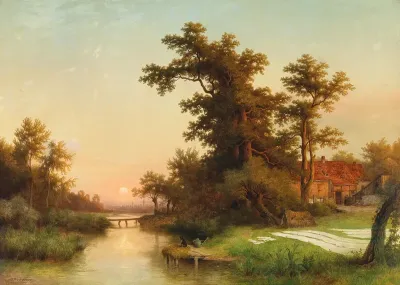 Abendliche Flusslandschaft