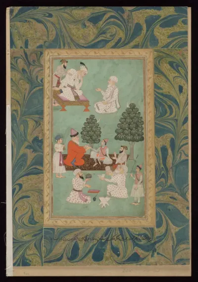 Above, the emperor Aurangzeb consults a physician; below, one of the emperor's sons is attended by physicians